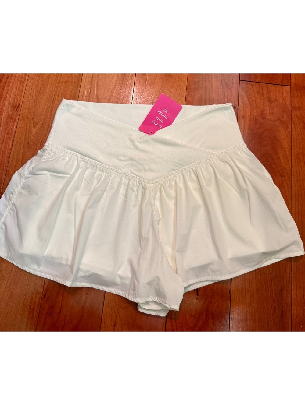 NWT TC-E-C Women's White Athletic Skort with Built-in Shorts Size Large